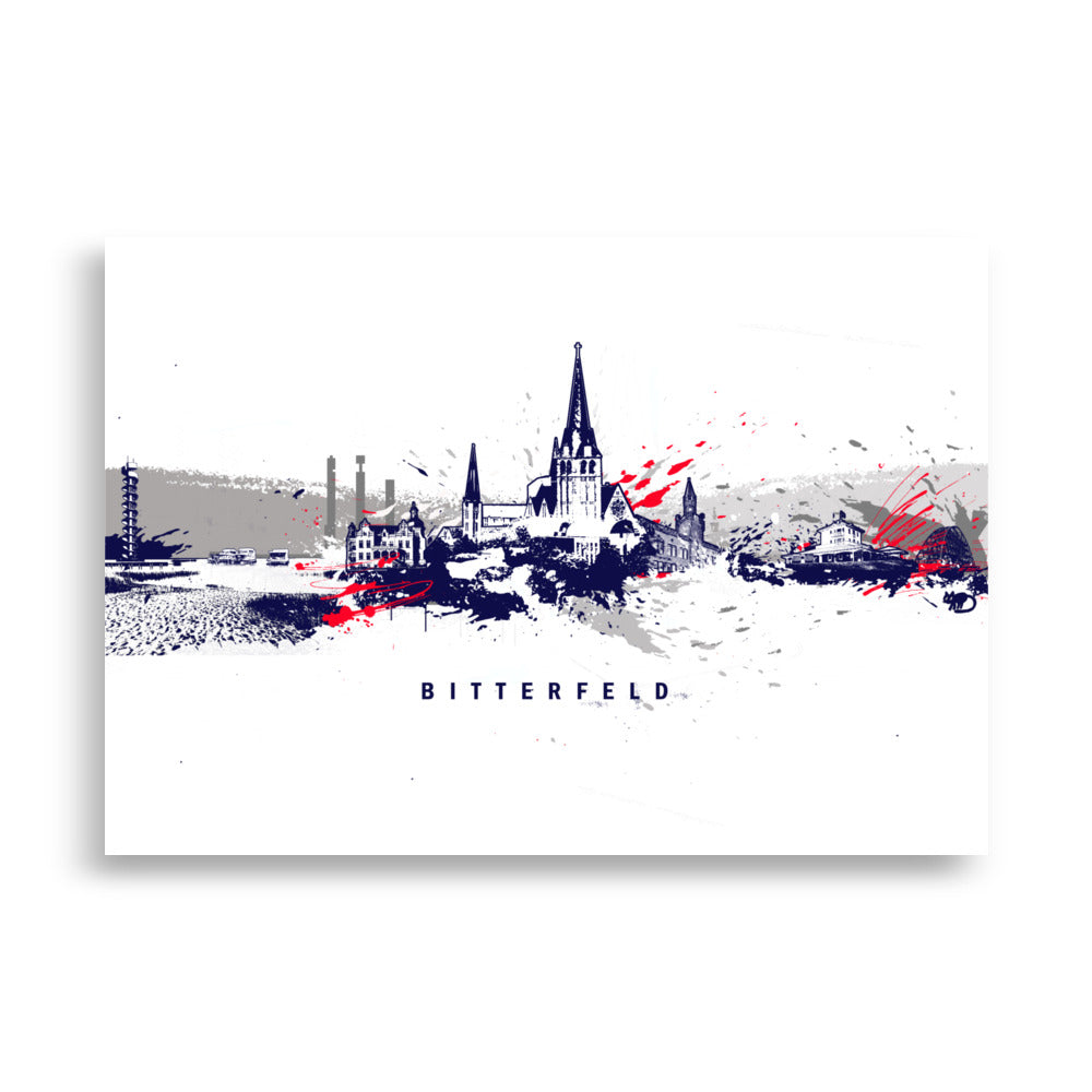 Poster - Skyline Bitterfeld Marko Kurth Ohne Rahmen / 21×30 cm artlia