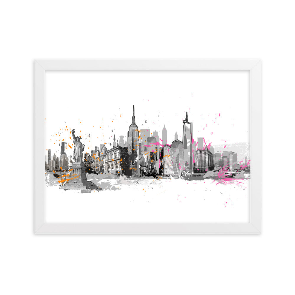 Poster - Skyline New York Marko Kurth Weiß / 30×40 cm artlia