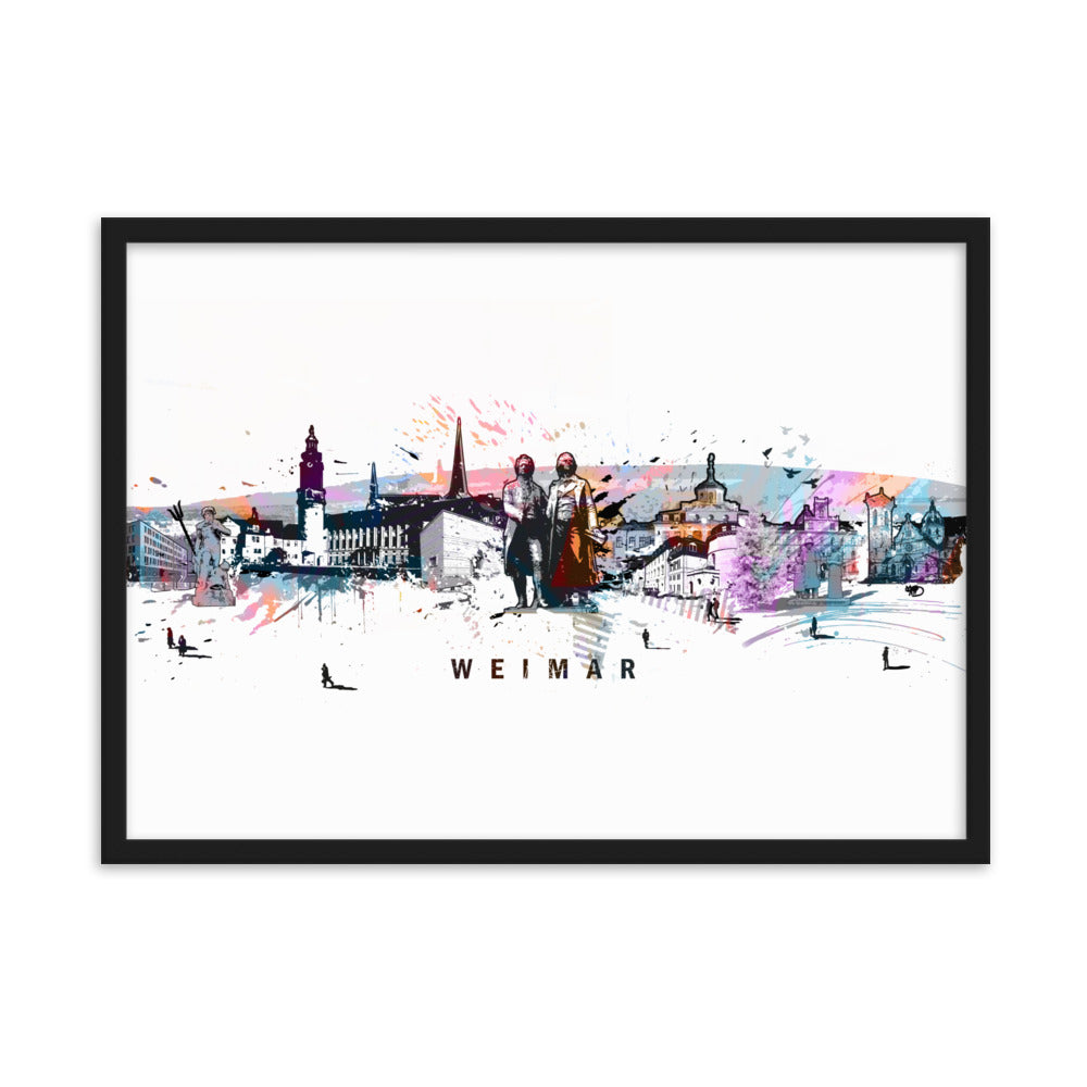 Poster - Skyline Weimar Marko Kurth Schwarz / 50×70 cm artlia