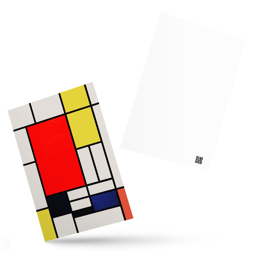 Postkarte - Mondrian, Composition with red yellow black gray and blue artlia