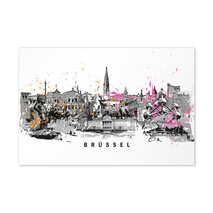 Postkarte - Skyline Brüssel artlia