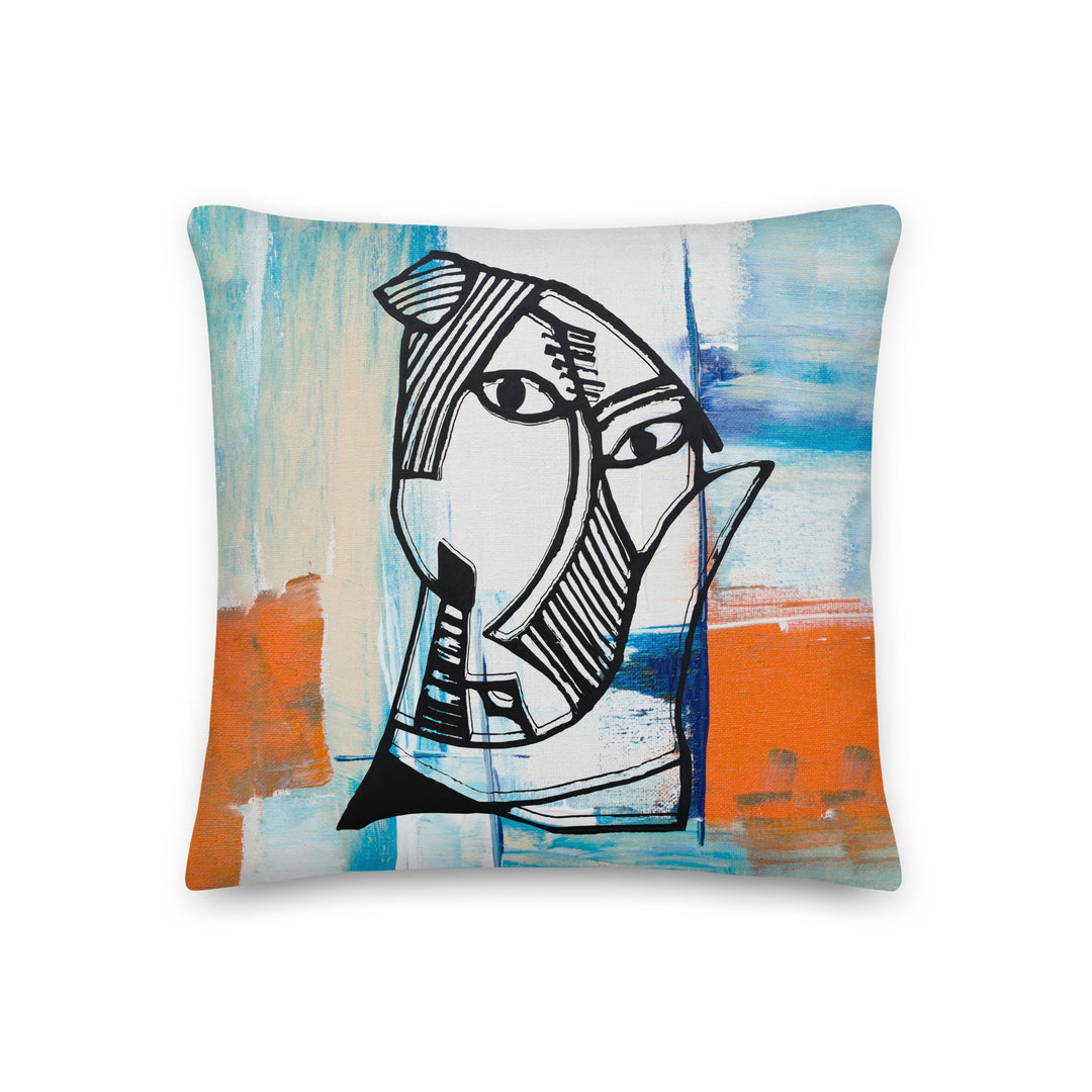 Premium-Kissen - Pablo Picasso, Les Demoiselles d’Avignon in orange 46x46 cm (18″×18″) artlia
