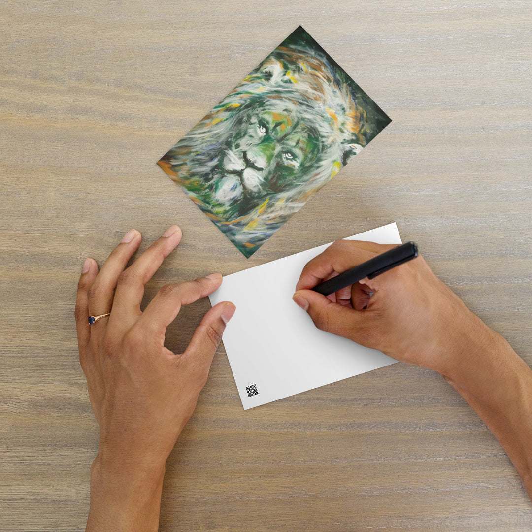 Postkarte - Grüne Löwe