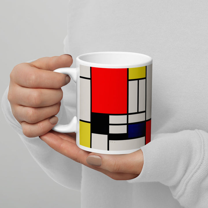 Tasse - Mondrian, Composition with red yellow black gray and blue artlia