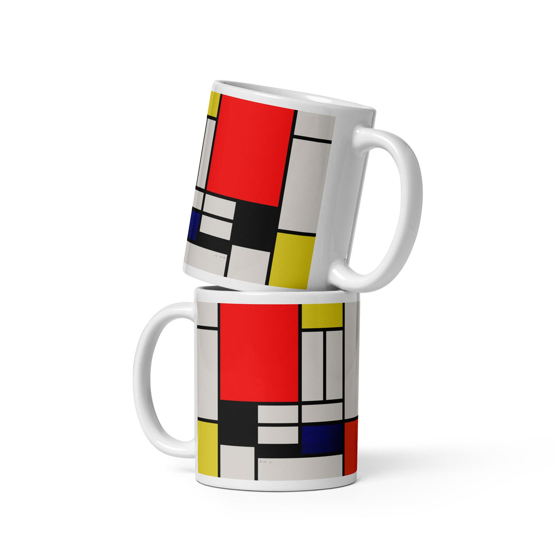 Tasse - Mondrian, Composition with red yellow black gray and blue artlia