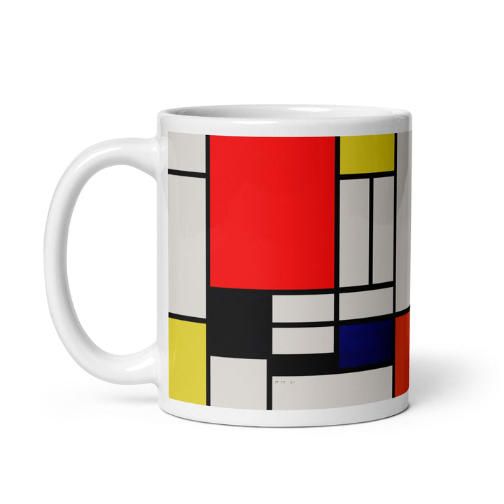 Tasse - Mondrian, Composition with red yellow black gray and blue artlia