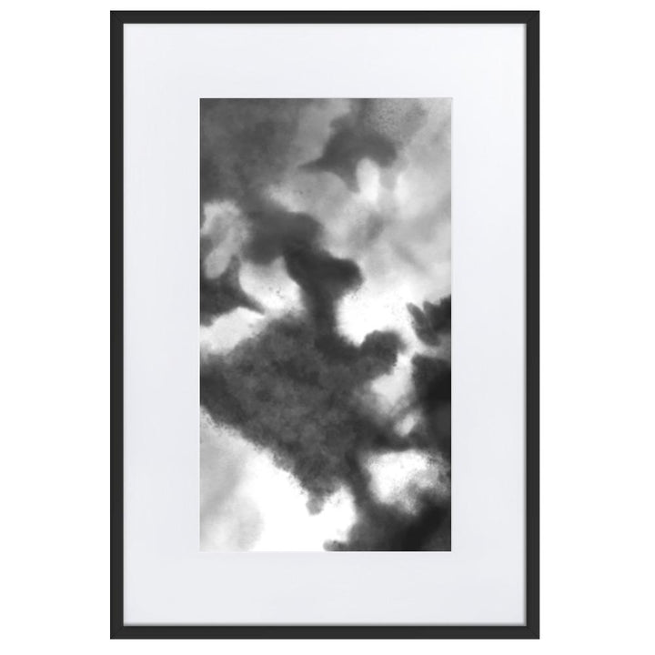 Black Watercolor - Poster im Rahmen mit Passepartout artlia Schwarz / 61×91 cm artlia