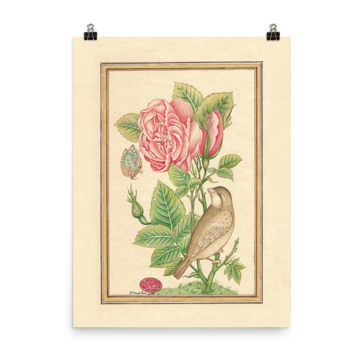 Blumen und der Vogel - Poster Farzaneh Ebadifard 12×16 artlia