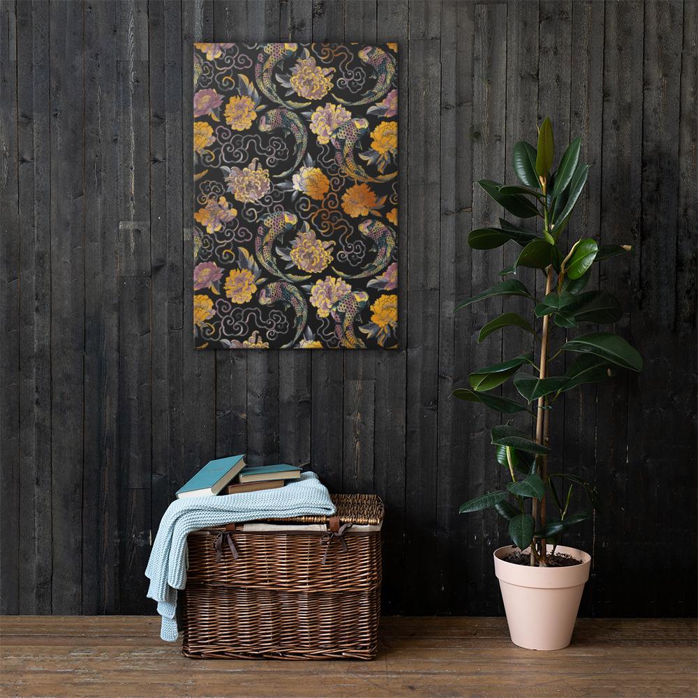 Blumen und Kois - Leinwand Kuratoren von artlia 61x91 cm artlia