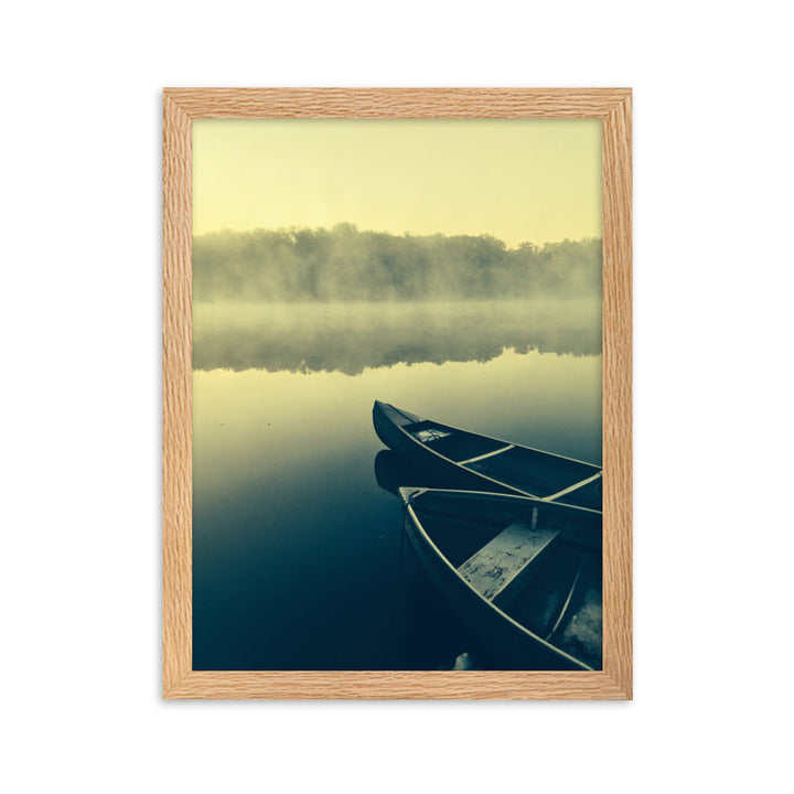 Boats in Fog - Poster im Rahmen Kuratoren von artlia Oak / 30×40 cm artlia