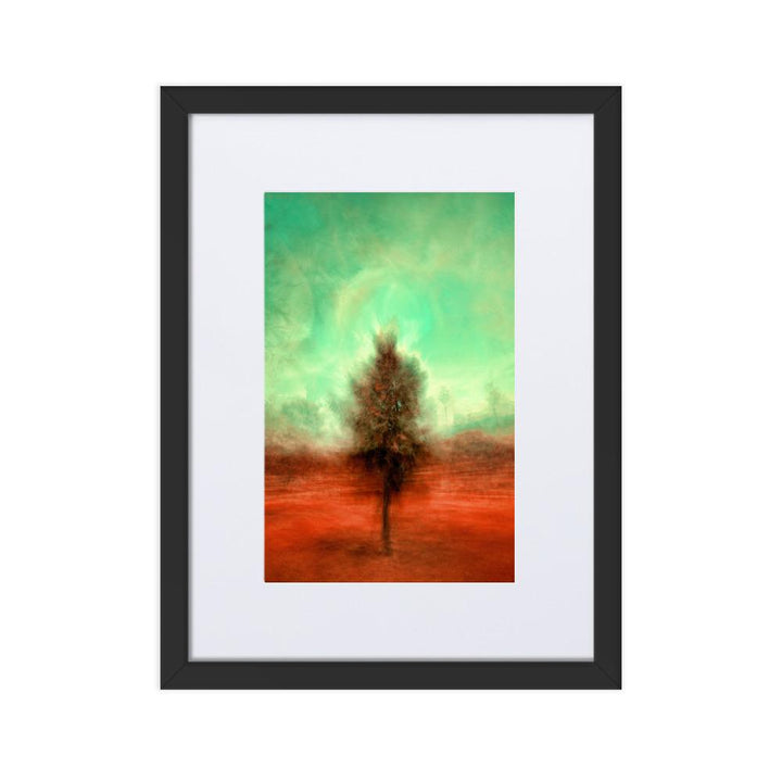 Der schlafende Baum - Poster im Rahmen mit Passepartout Kuratoren von artlia schwarz / 30×40 cm artlia