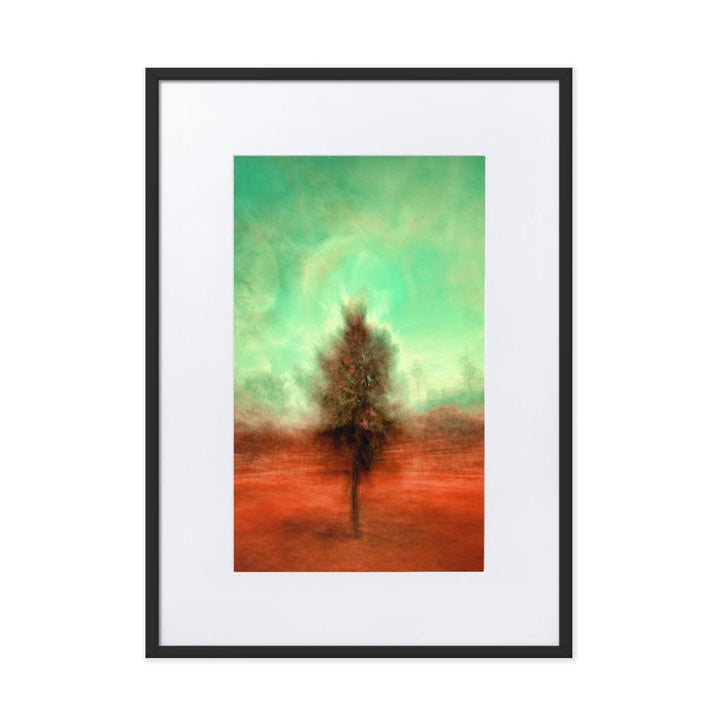 Der schlafende Baum - Poster im Rahmen mit Passepartout Kuratoren von artlia schwarz / 50×70 cm artlia