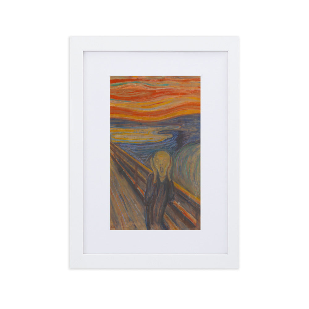 Edvard Munch, The Scream - Poster im Rahmen mit Passepartout Edvard Munch Weiß / 21×30 cm artlia