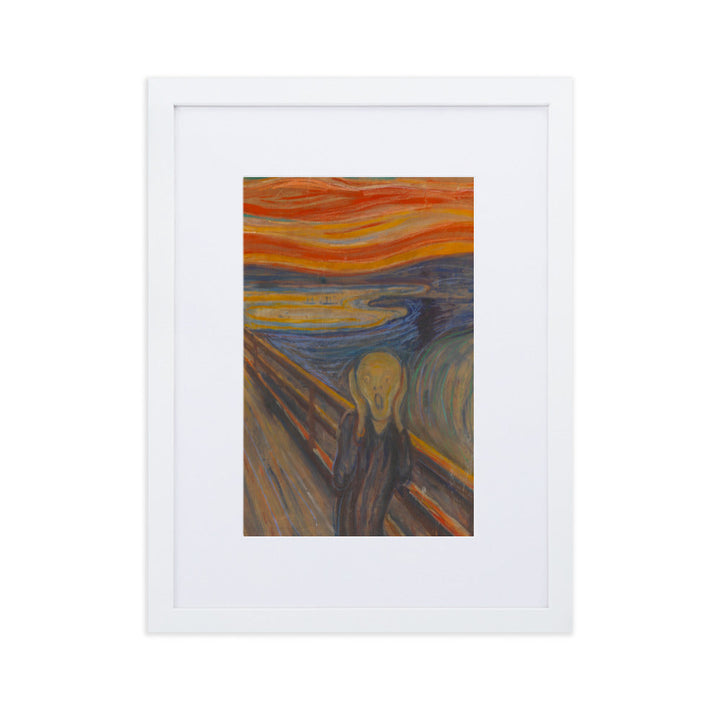 Edvard Munch, The Scream - Poster im Rahmen mit Passepartout Edvard Munch Weiß / 30×40 cm artlia