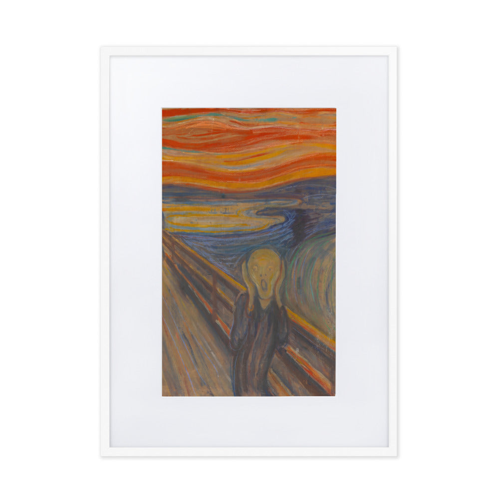 Edvard Munch, The Scream - Poster im Rahmen mit Passepartout Edvard Munch Weiß / 50×70 cm artlia