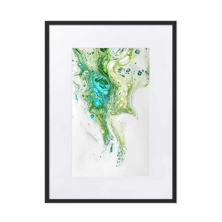 Fractal Abstract 02 - Poster im Rahmen mit Passepartout Alexandru Antoci Schwarz / 50×70 cm artlia