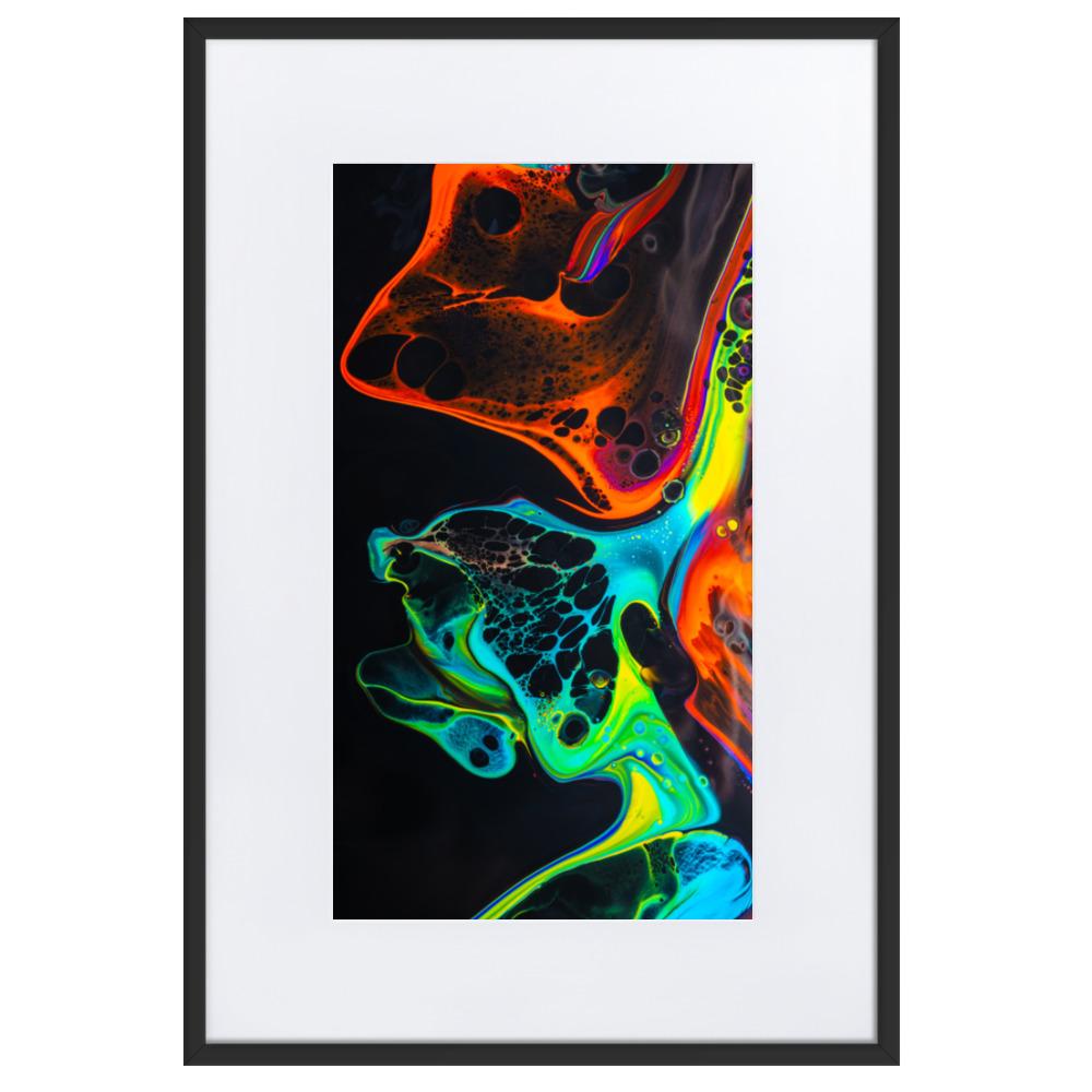 Fractal Abstract 08 - Poster im Rahmen mit Passepartout Alexandru Antoci Schwarz / 61×91 cm artlia