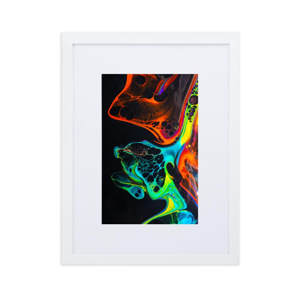 Fractal Abstract 08 - Poster im Rahmen mit Passepartout artlia Weiß / 30×40 cm artlia