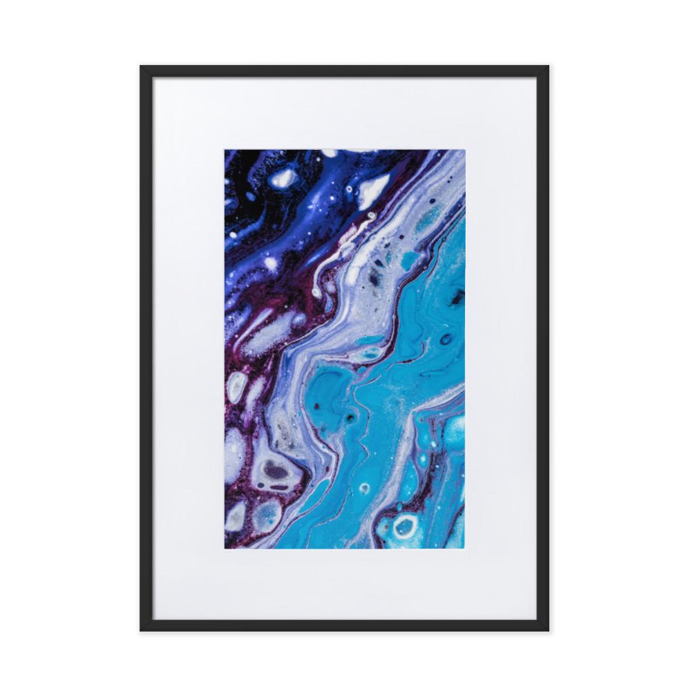 Fractal Abstract 09 - Poster im Rahmen mit Passepartout Alexandru Antoci Schwarz / 50×70 cm artlia