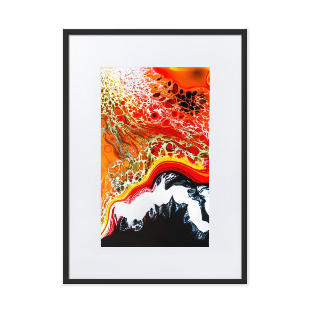 Fractal Abstract 10 - Poster im Rahmen mit Passepartout Alexandru Antoci Schwarz / 50×70 cm artlia