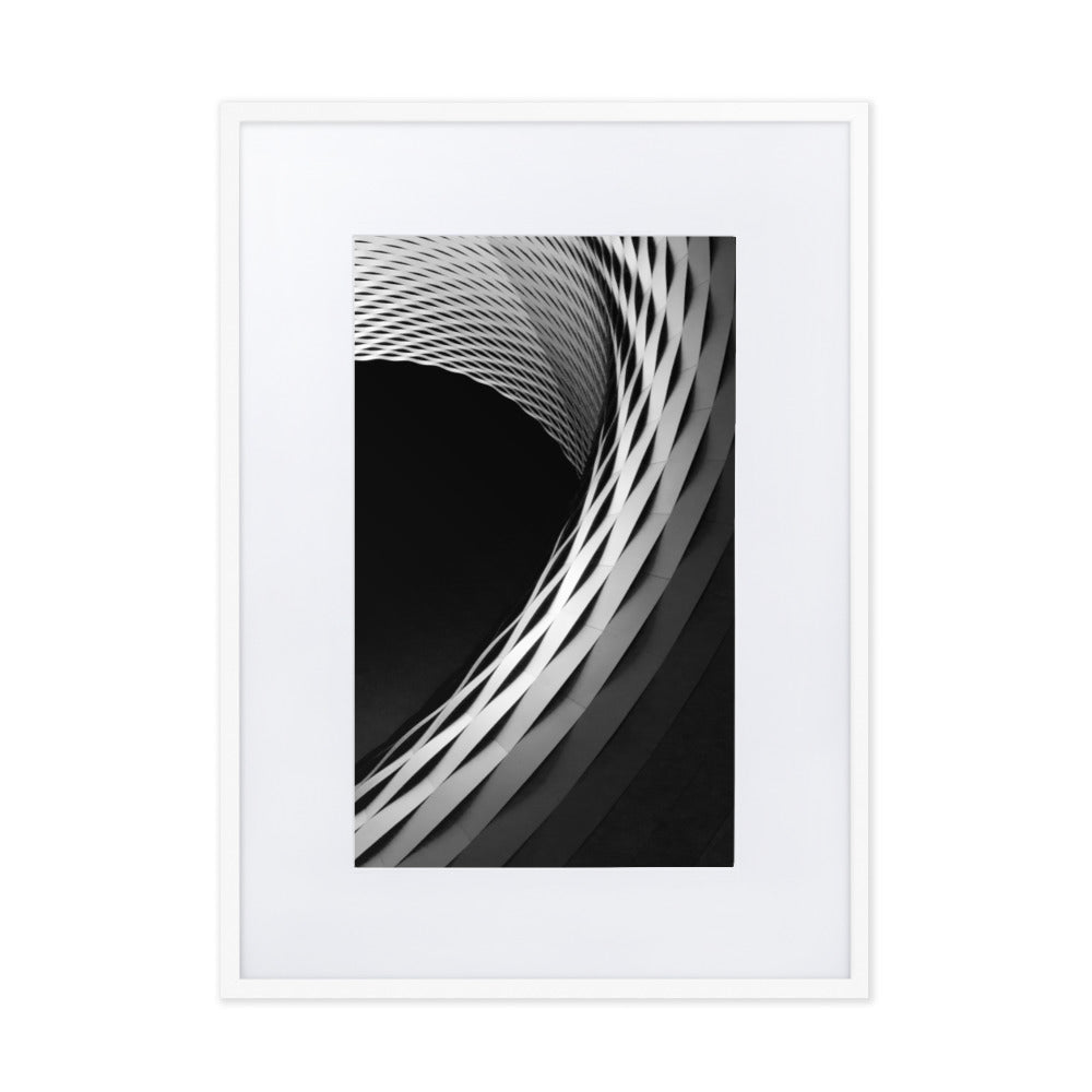 Geometric architecture 1 - Poster im Rahmen mit Passepartout Kuratoren von artlia Weiß / 50×70 cm artlia