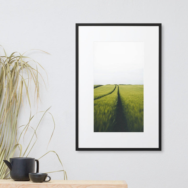 Gerstenfeld barley field - Poster im Rahmen mit Passepartout Kuratoren von artlia artlia