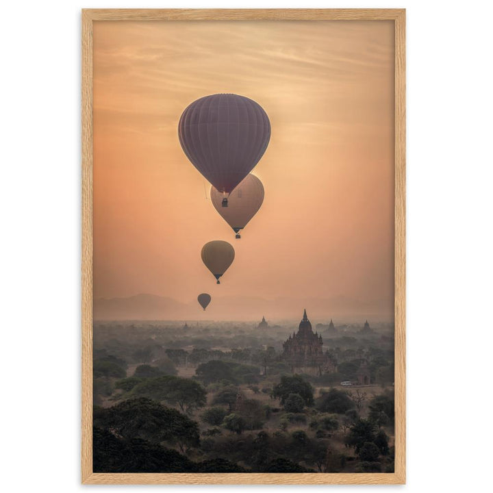 Heißluftbalons hot air balloons - Poster im Rahmen artlia Oak / 61×91 cm artlia