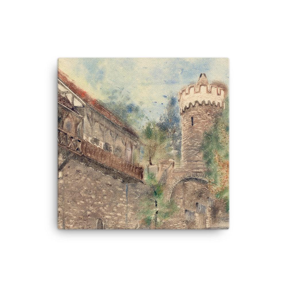 Jena Pulverturm - Leinwand Sergej Uchatsch 30x30 cm artlia