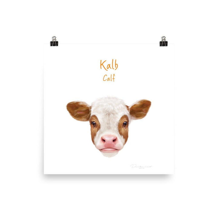 Kalb - Poster für Kinder dear.bon.vivant 25x25 cm artlia