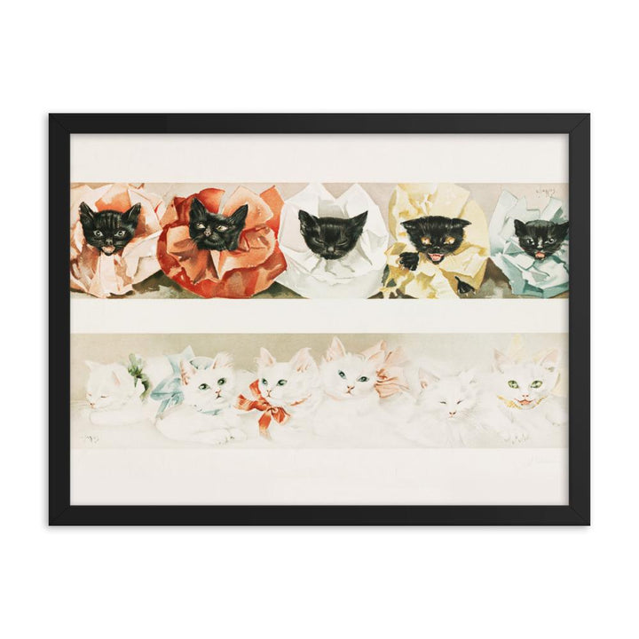 Katzen - Poster im Rahmen Boston Public Library schwarz / 30x41 cm artlia