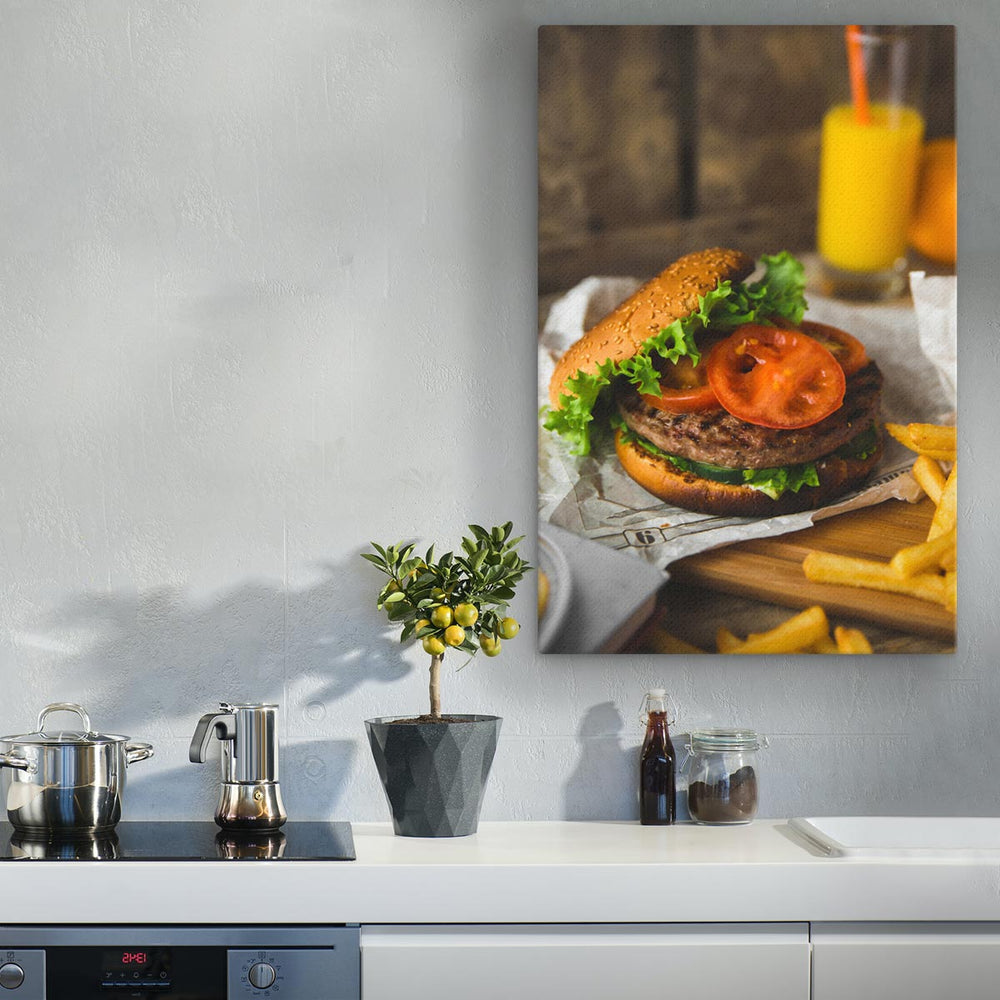 Leinwand - Burger und Pommes Kuratoren von artlia artlia