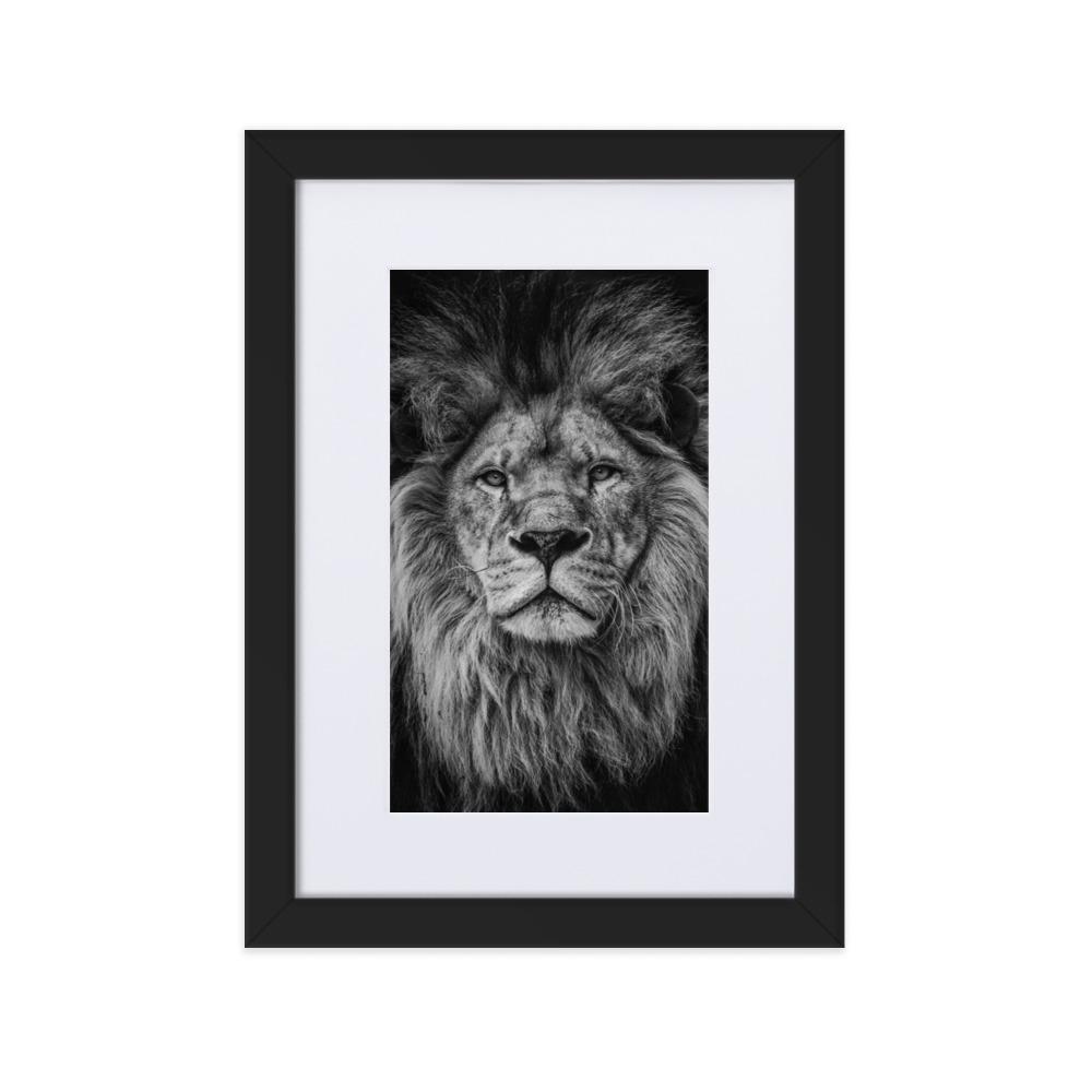 Loewe Lion - Poster im Rahmen mit Passepartout artlia Schwarz / 21×30 cm artlia