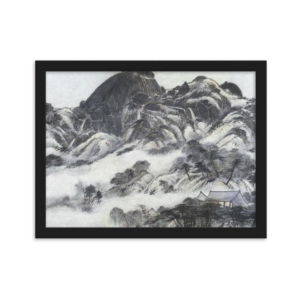 Moutain after Rain, Inwangjesaekdo - Poster im Rahmen artlia Schwarz / 30×40 cm artlia