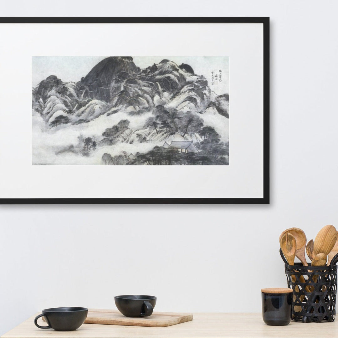 Moutain after Rain, Inwangjesaekdo - Poster im Rahmen mit Passepartout artlia artlia