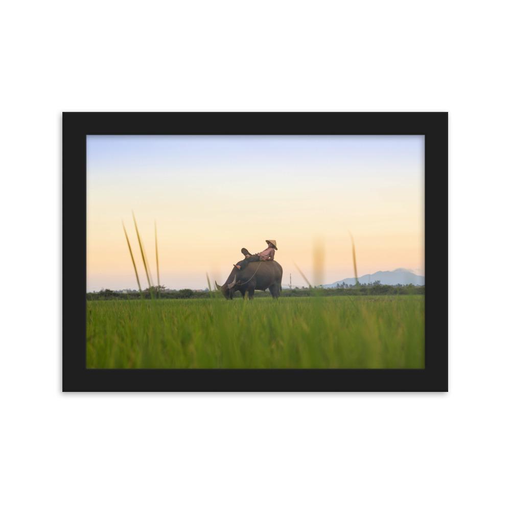 Peaceful Evening - Poster im Rahmen artlia Schwarz / 21×30 cm artlia