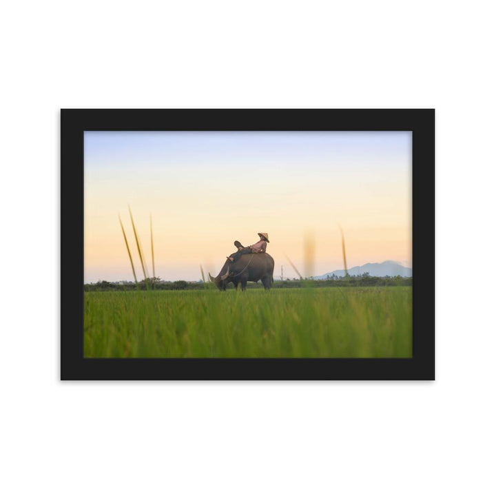 Peaceful Evening - Poster im Rahmen artlia Schwarz / 21×30 cm artlia