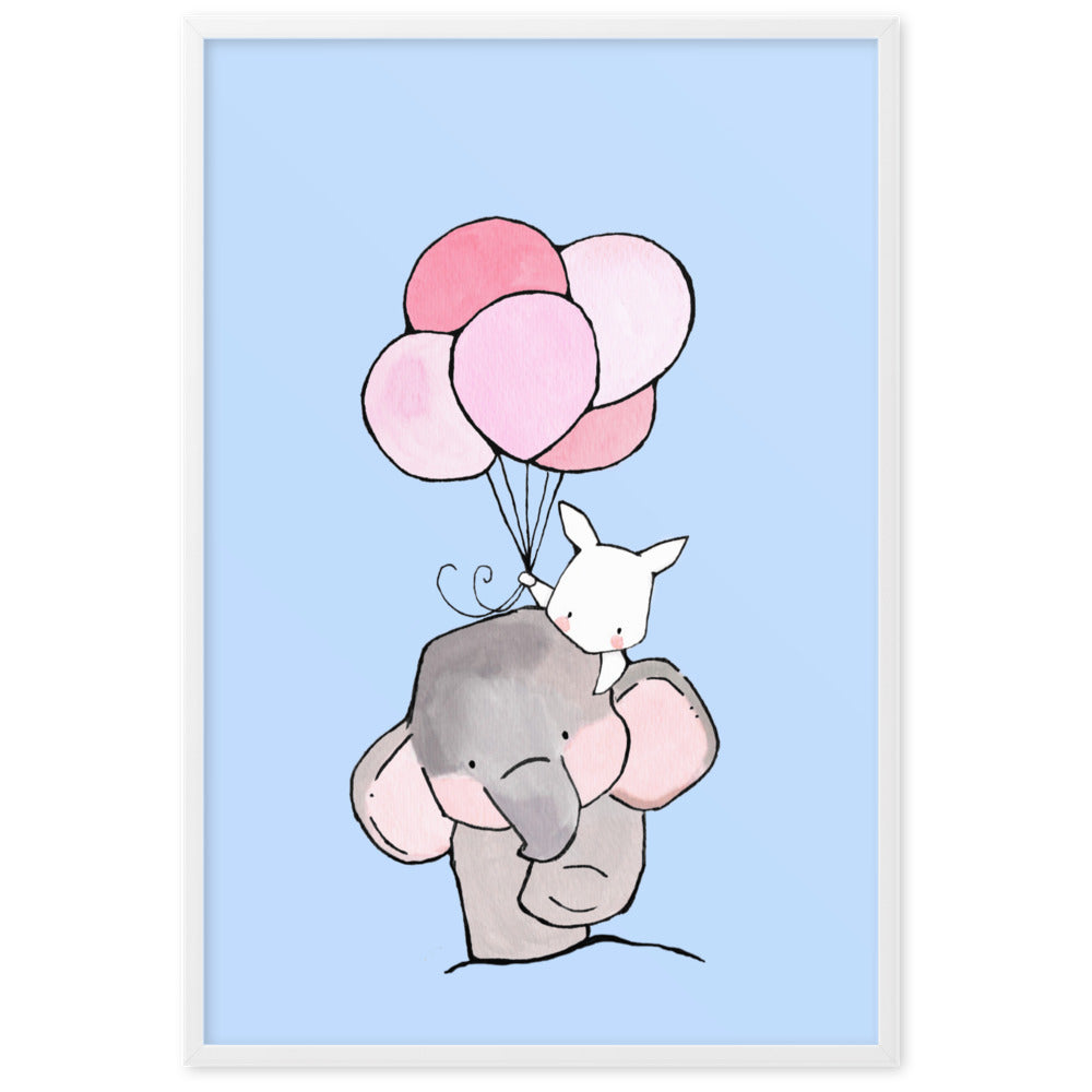 Poster - Elefant und Hase mit Luftballon Kuratoren von artlia artlia