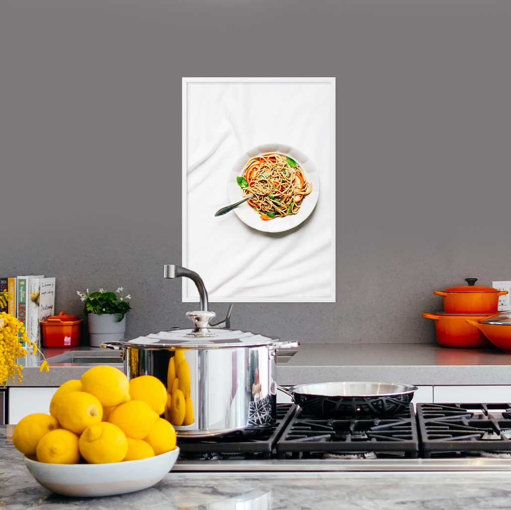 Poster mit Rahmen - leckere Spaghetti Kuratoren von artlia artlia