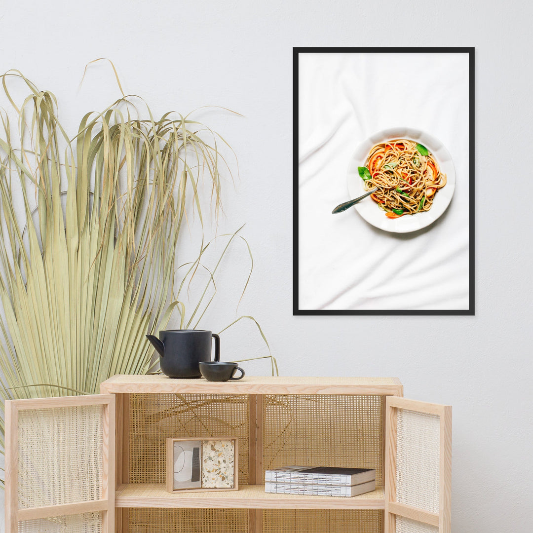 Poster mit Rahmen - leckere Spaghetti Kuratoren von artlia artlia