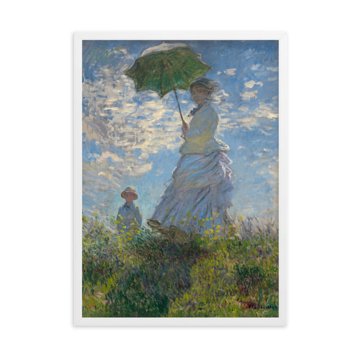 Poster mit Rahmen - Woman with a Parasol - Madame Monet and Her Son Claude Monet Weiß / 50×70 cm artlia