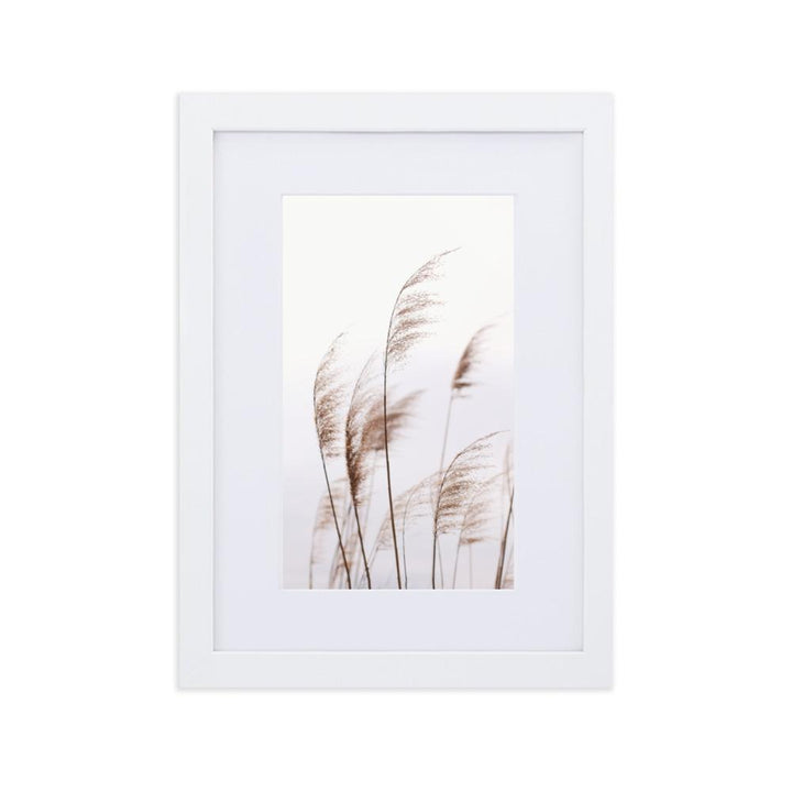 Reeds 01 - Poster im Rahmen mit Passepartout artlia Weiß / 21×30 cm artlia