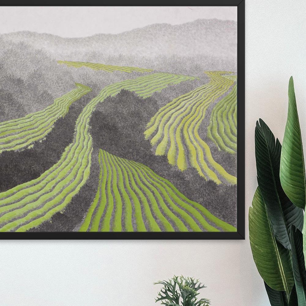 Poster with frame | Rice field, Han Jeong Lee | artlia – ARTLIA