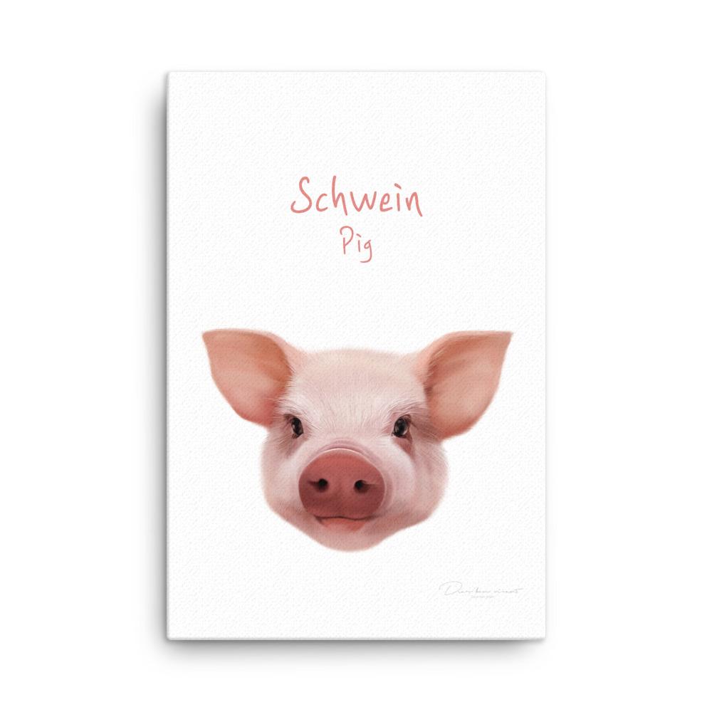 Schwein - Leinwand dear.bon.vivant 61x91 cm artlia