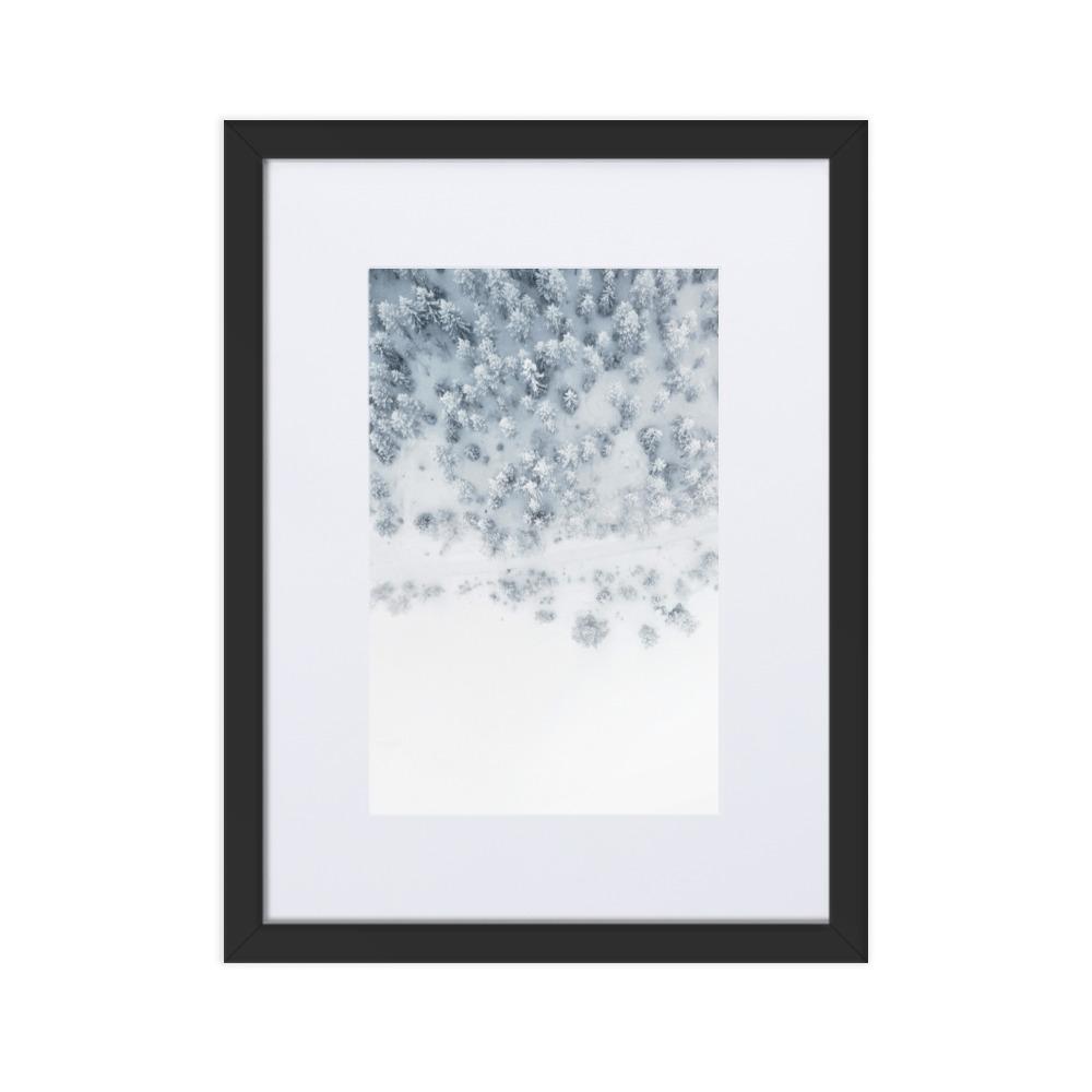 Snow Landscape 5 - Poster im Rahmen mit Passepartout artlia Schwarz / 30×40 cm artlia