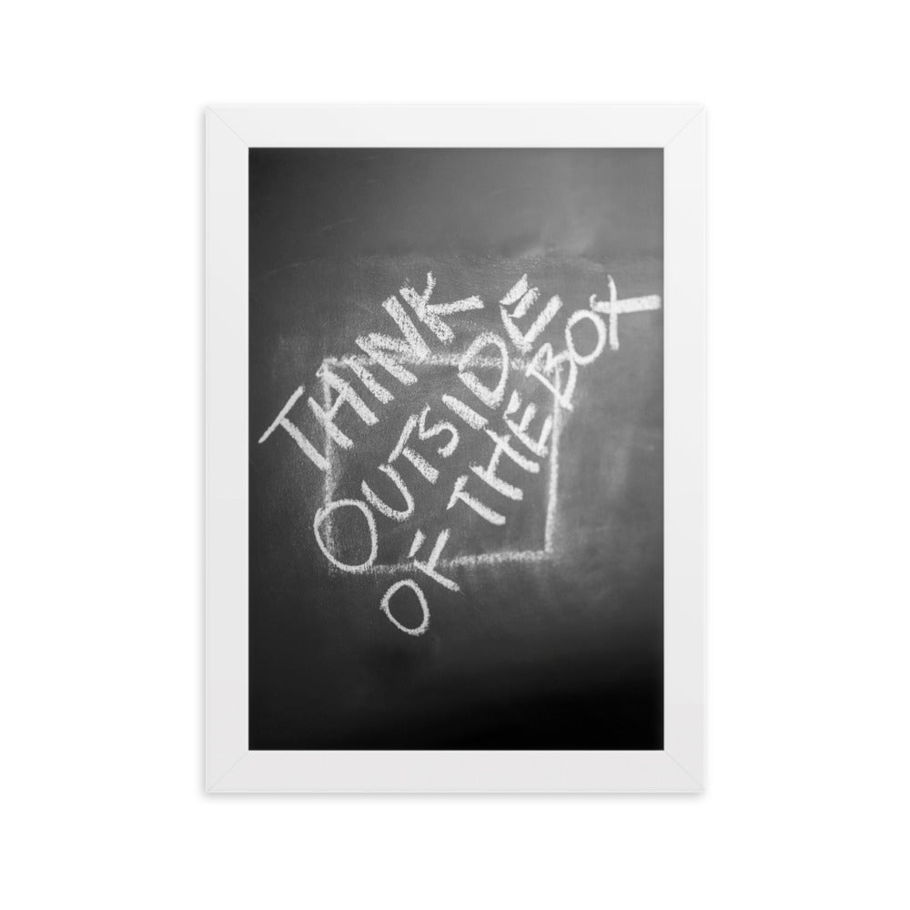 Think outside of the box - Poster im Rahmen Kuratoren von artlia Weiß / 21×30 cm artlia